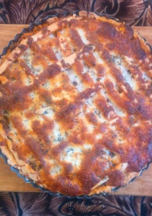 Zöldséges, csirkemájas pite recept fotója