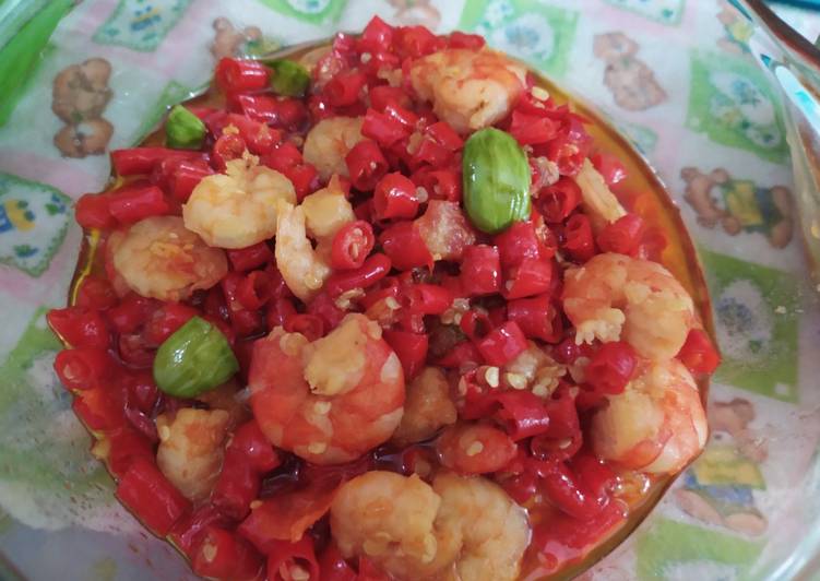 Cara Gampang Menyiapkan Sambal iris udang pete yang Enak