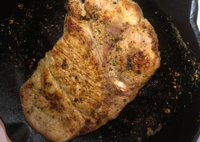 Steps to Prepare Authentic Garlic ranch pork steaks for Lunch Food