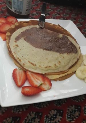 صورة لوصفة كريب شوكولاته مع فوكه