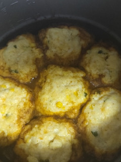 A picture of Instapot Poor Man Chili with Corn Dumplings.