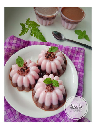 Cara Buat Pudding Glaze Strawberry Lapis Coklat Irit Untuk Jualan