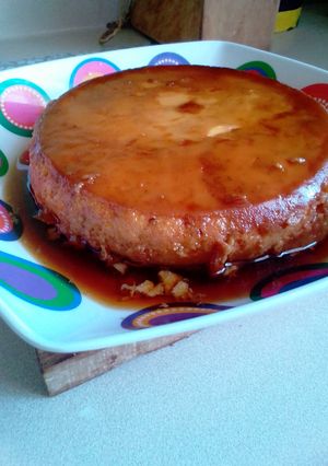 Una foto de Flan en olla a presión