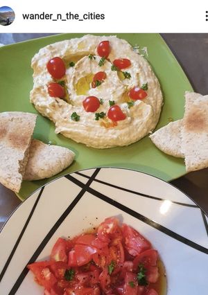 Une photo de Houmous maison au poivron