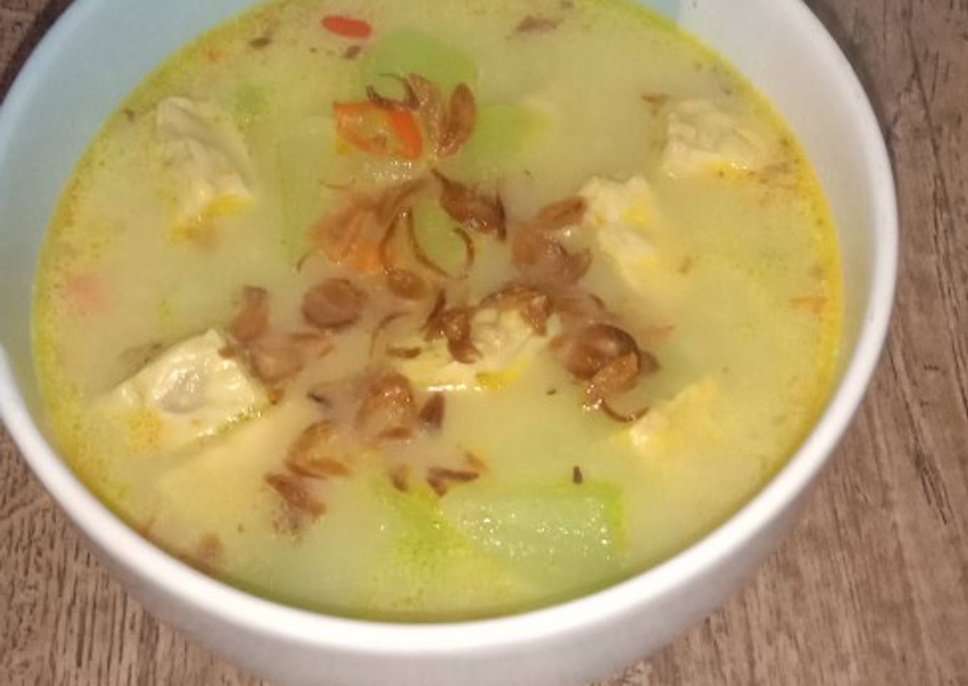 Sayur tempe dan labu siam kuah santan