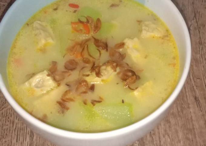 Resep Sayur tempe dan labu siam kuah santan Anti Gagal