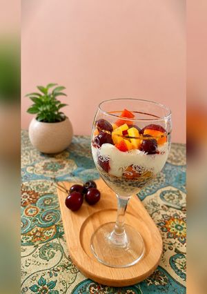 عکسی از دستور اوتمیل ماست و تخم شربتی