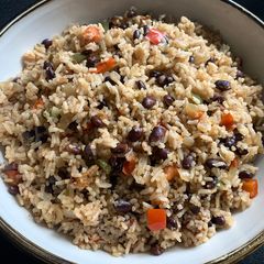 A picture of Cuban Inspired Black Bean Rice.