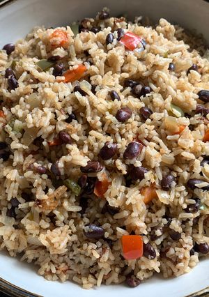 A picture of Cuban Inspired Black Bean Rice.