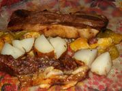 Una foto de papines carne