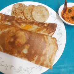 A picture of High Protein South Indian Platter --- Quinoa Dosa ---- 3 In 1 Batter Recipe.