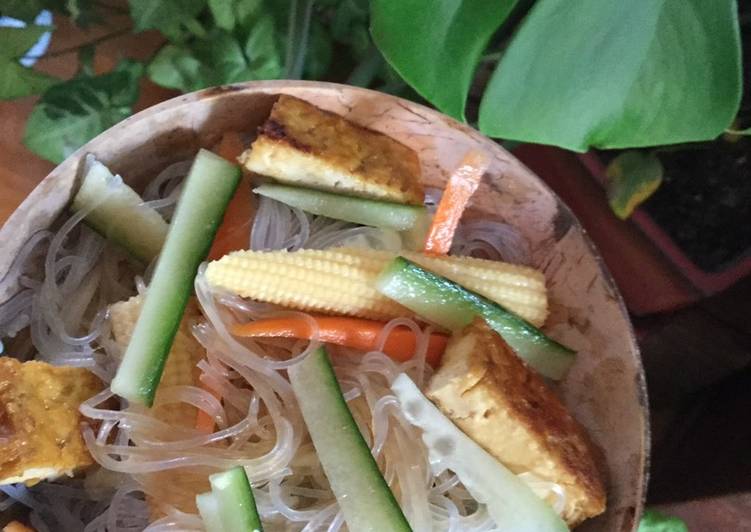 Steps to Prepare Speedy Tofu noodle bowl