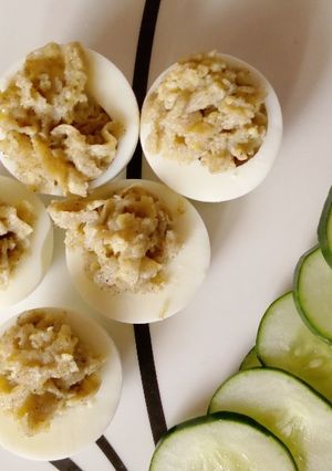 A picture of Diviled eggs.