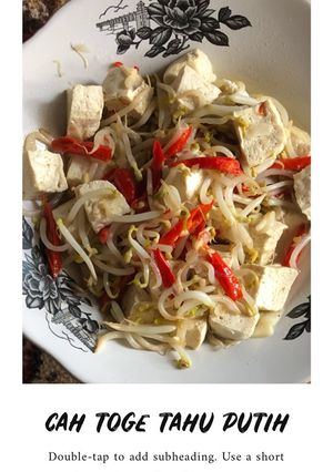 Foto resep Cah toge tahu putih