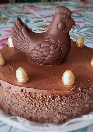 Una foto de Mona de Pascua de chocolate