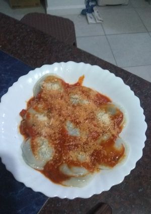 Una foto de Sorrentinos de verdura y pollo