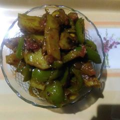 Capsicum potato sabzi A picture of Capsicum potato sabzi.