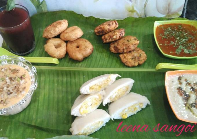 Traditinal south Indian breakfast platter