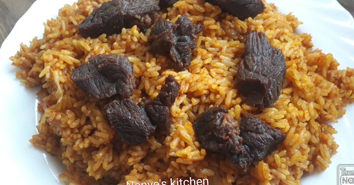 Beef jollof Rice Recipe by Nenye ́s Kitchen Cookpad
