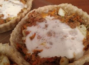 Una foto de Tarta de atún con masa de avena