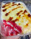 Kek strawberi keju leleh