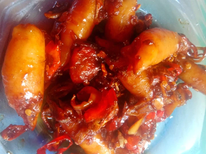 Langkah Mudah untuk Membuat Resep  Cumi asin asam pedas manis sederhana yang Enak Banget, Lezat