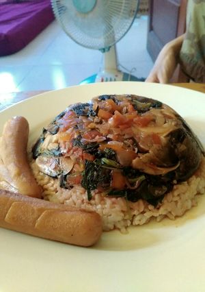 Foto resep Nasi Jamur🍄 Bayam Merah