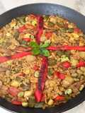 Fideuá pad thai noodles vegana