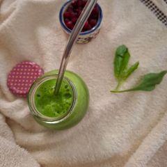 A picture of Amla palak juice (Healthy green juice).