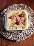 Natillas con coulis de cereza