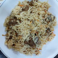 A picture of Mutton kesar pulao.