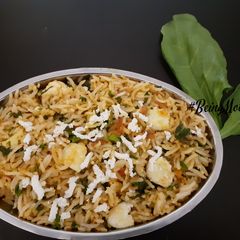 A picture of Palak Paneer  Pulao.