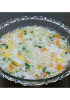 Foto resep Sup jagung telur