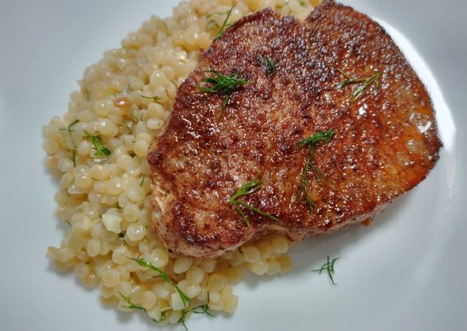 Easiest Way to Prepare Super Quick Homemade Pumpkin-spiced pork chops and couscous