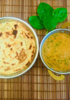 A picture of Malabar Spinach Curry ~Made with Indian Vegetarian Style😋.