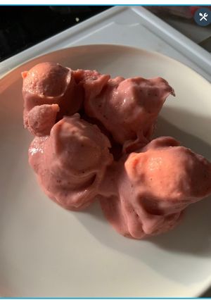 Une photo de Sorbet à la fraise au thermomix
