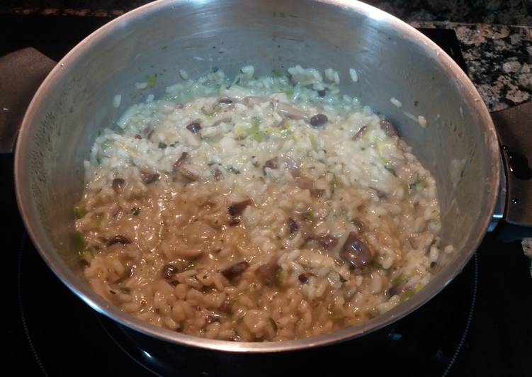 Risotto de setas y ajos tiernos