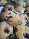 Muffins de limón con chispas de chocolate o frambuesa