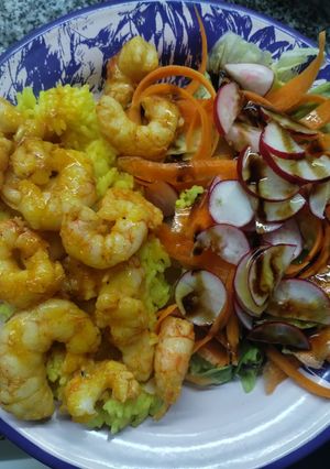 Una foto de Budha bowl con camarones 🥗