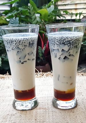 Foto resep Cha Bang Ang (Cincau Susu Gula Aren Khas Thailand)