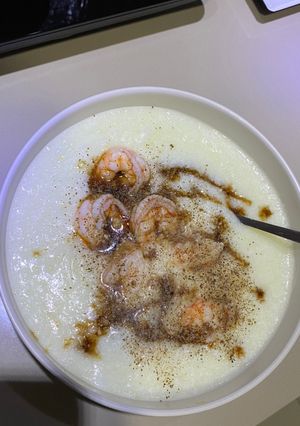 รูปของ โจ๊กไข่ขาว ใส่กุ้ง (196 แคลอรี่) โปรตีนล้วน