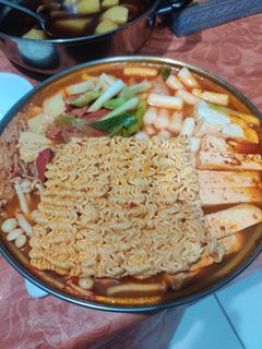 A picture of Budae Jjigae (부대찌개) Korean Army Base Stew.