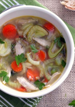 A picture of Chicken Veggie Soup.