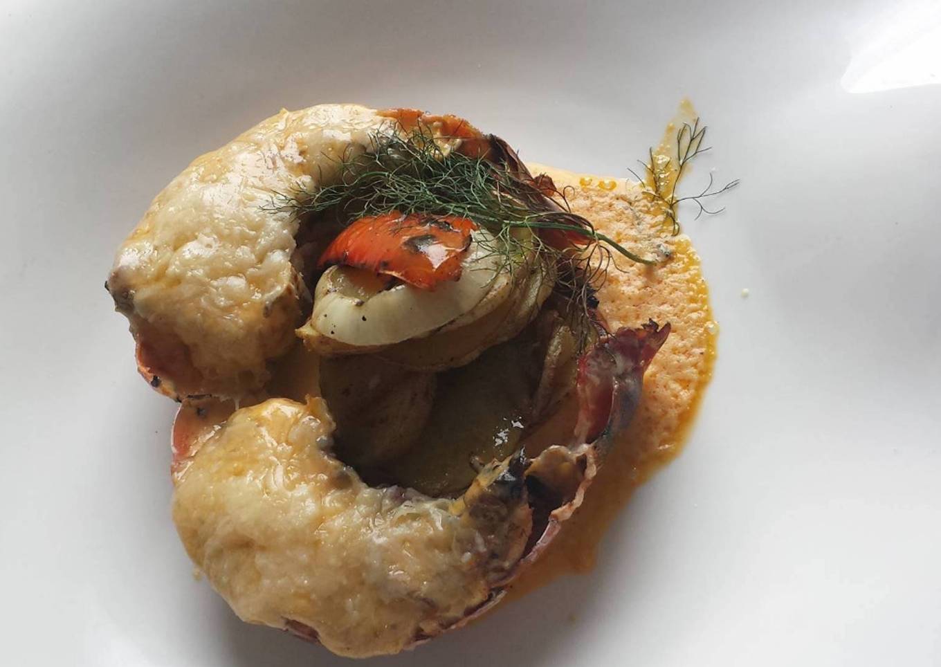 Lobster tail with thermometer