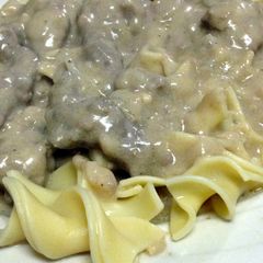A picture of Mushroom-Free Beef Stroganoff.