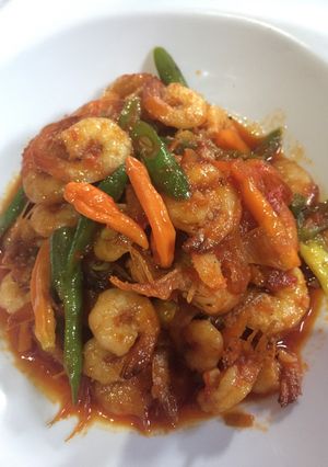 Foto resep Udang asam manis mix buncis