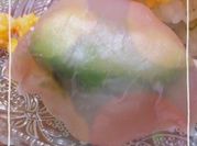 A picture of ham sushi