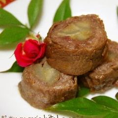 A picture of For Osechi and Bentos Beef and Burdock Root Yawatamaki Rolls.