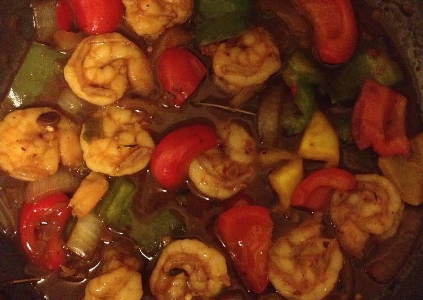 Shrimp in Black bean sauce