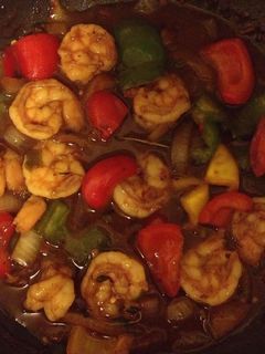 A picture of Shrimp in Black bean sauce.